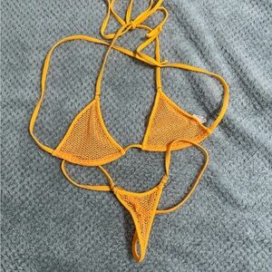 Microminimus Vibrant Orange Triangle Bikini Set